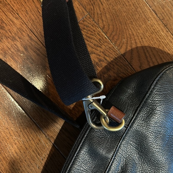 Unisex Fossil Leather Briefcase - Black/Brown- Excellent Condition - Picture 5 of 15